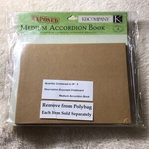 K&Company Medium Exposed Chipboard Accordion Book - Brown